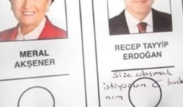 Oy pusulasında Erdoğan'a not bırakmıştı!