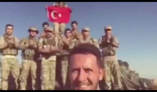 Afrin'de görevli askerden oğluna doğum günü sürprizi...