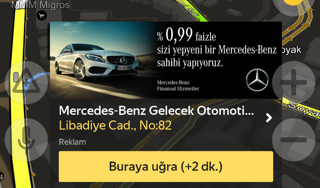 Kampanya Mercedes-Benz Finansal Hizmetler’den,  rota Yandex Navigasyon’dan!