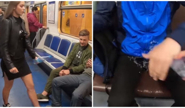 Metroda bacaklarını açarak oturan erkekleri şoke etti!