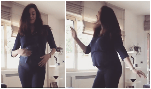 7 aylık hamile olan Azra Akın'dan dans şov!