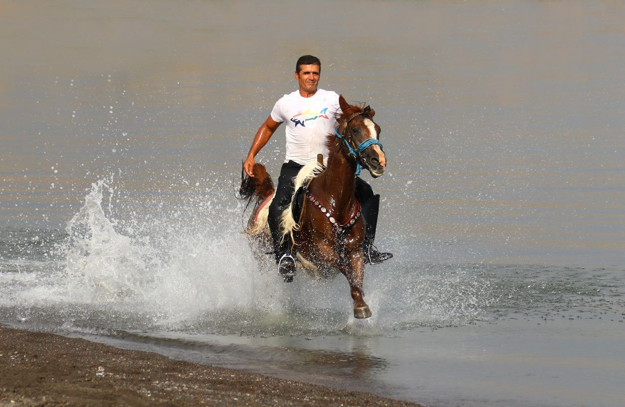 Yarış atlarının Van Gölü'ndeki antrenmanı... - Sayfa 1