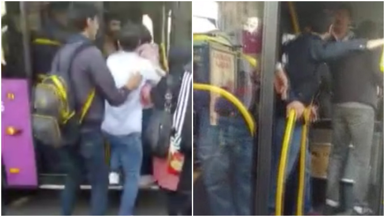 Fatih'te özel halk otobüsünde kaos!