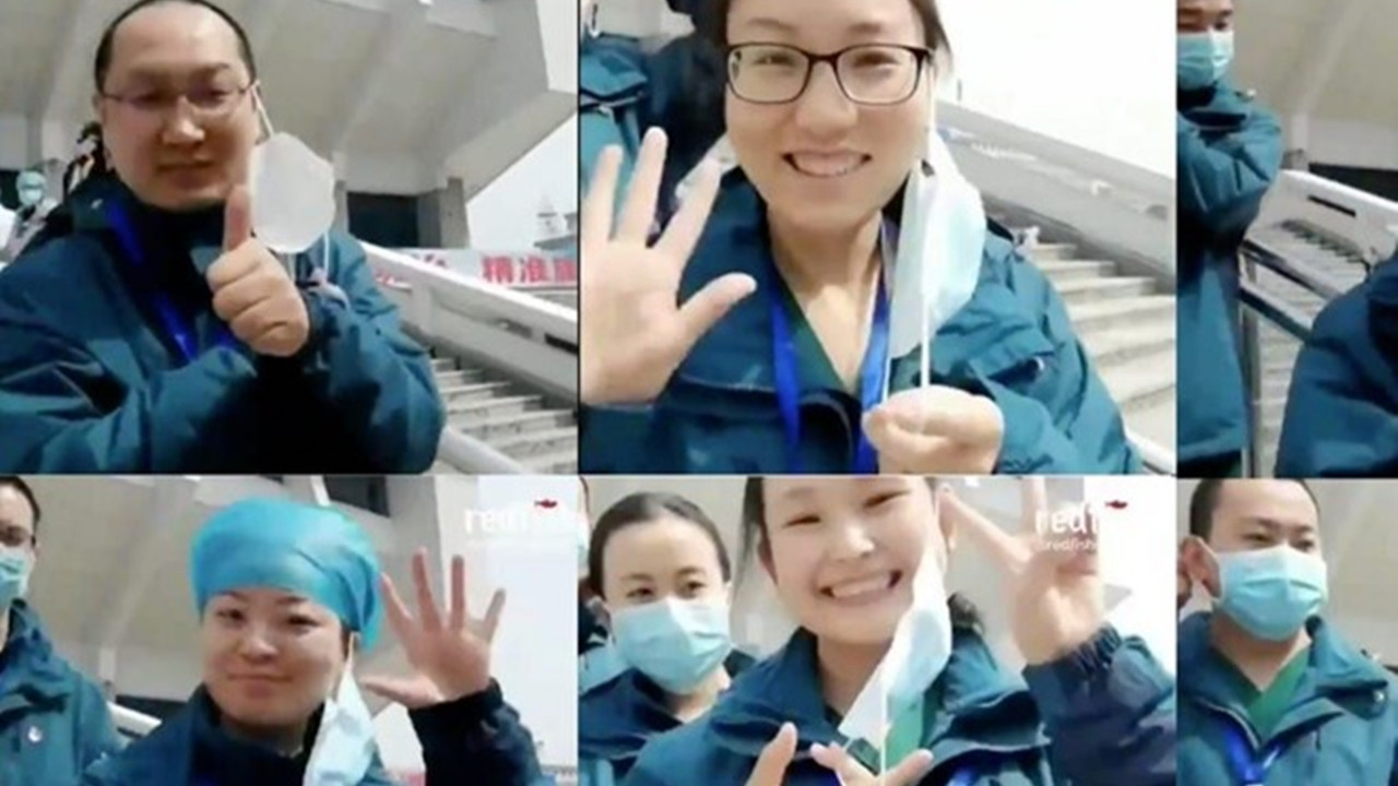 Wuhan'daki doktorlardan koronayı yendik videosu!