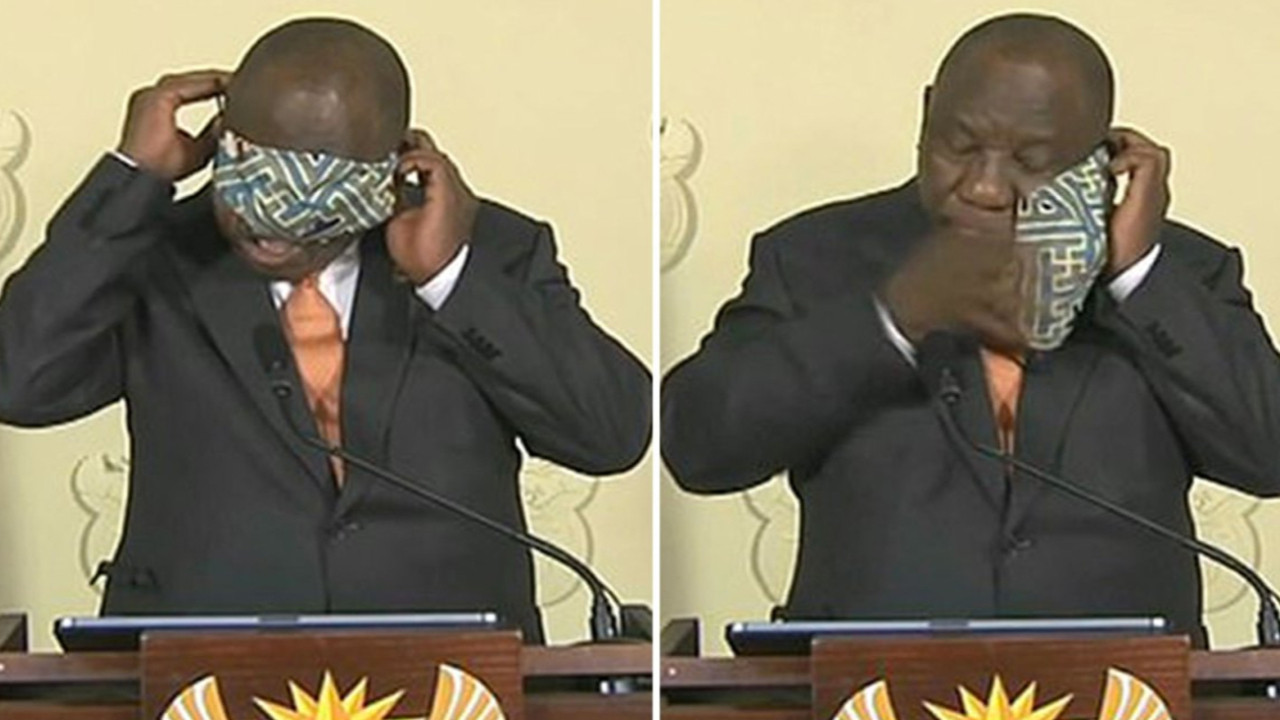 Güney Afrika Devlet Başkanı'nın maskeyle imtihanı