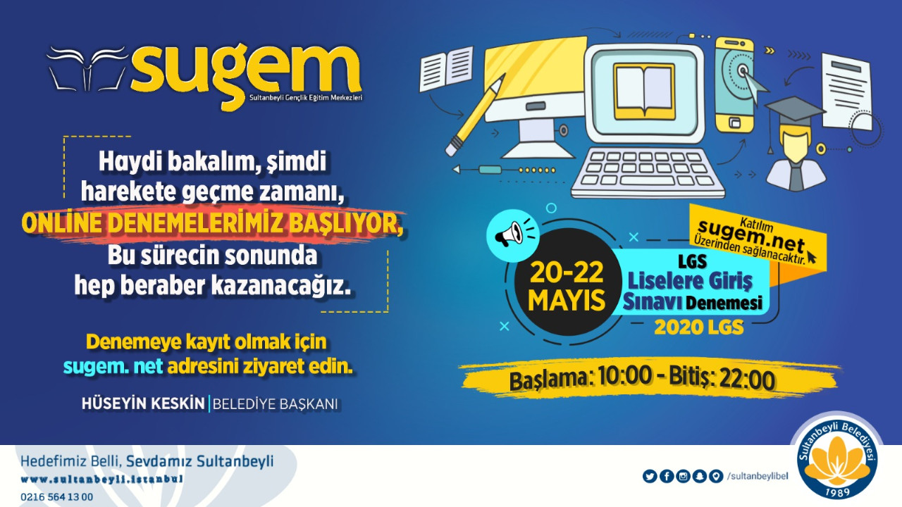Sultanbeyli Belediyesi'nden eğitime tam destek! Online deneme sınavları başlıyor