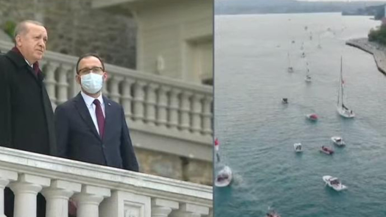 İstanbul'un Fethinin 567. yılı kutlanıyor! Türk bayraklı tekneler Cumhurbaşkanı Erdoğan'ı selamladı