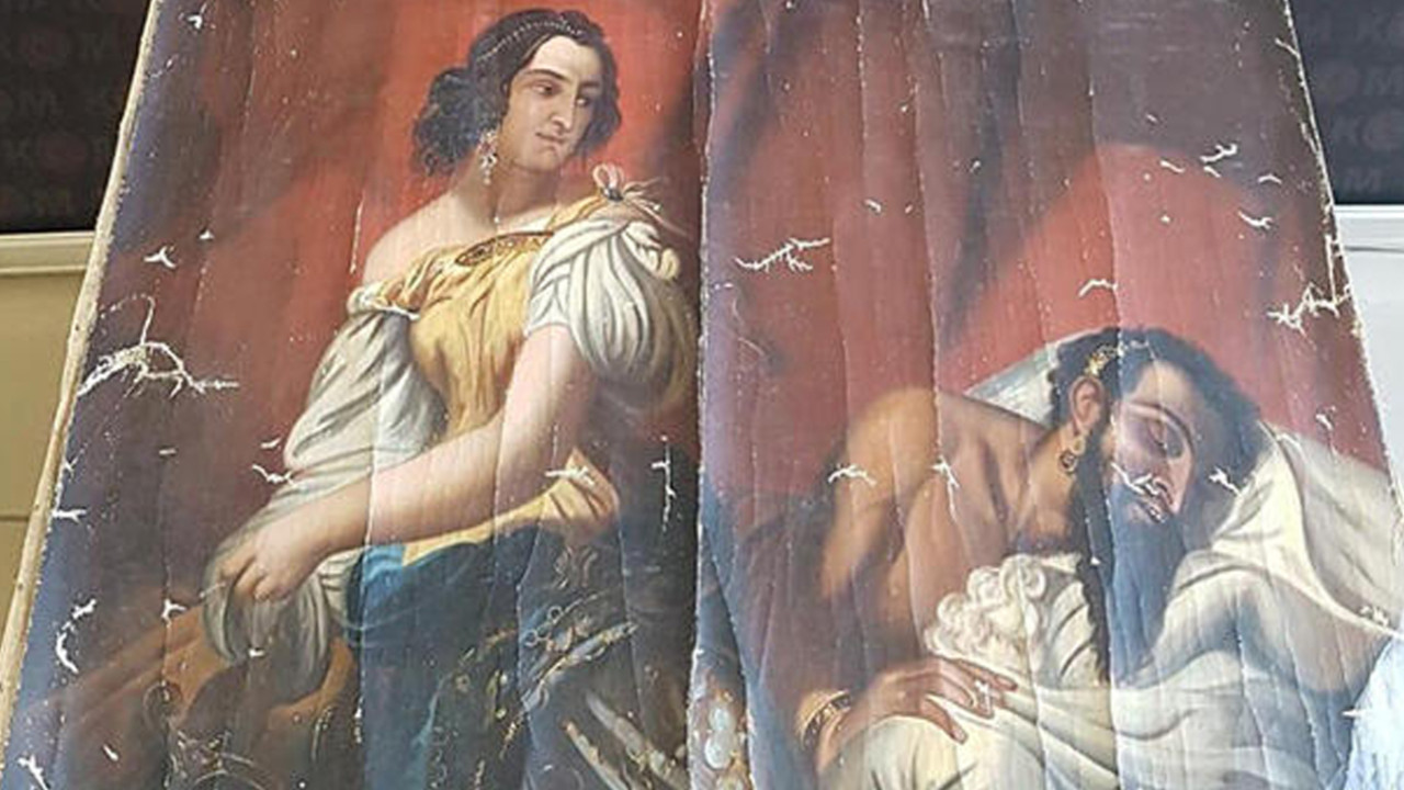 Tokat'ta tarihi eser olduğu değerlendirilen tablo ele geçirildi