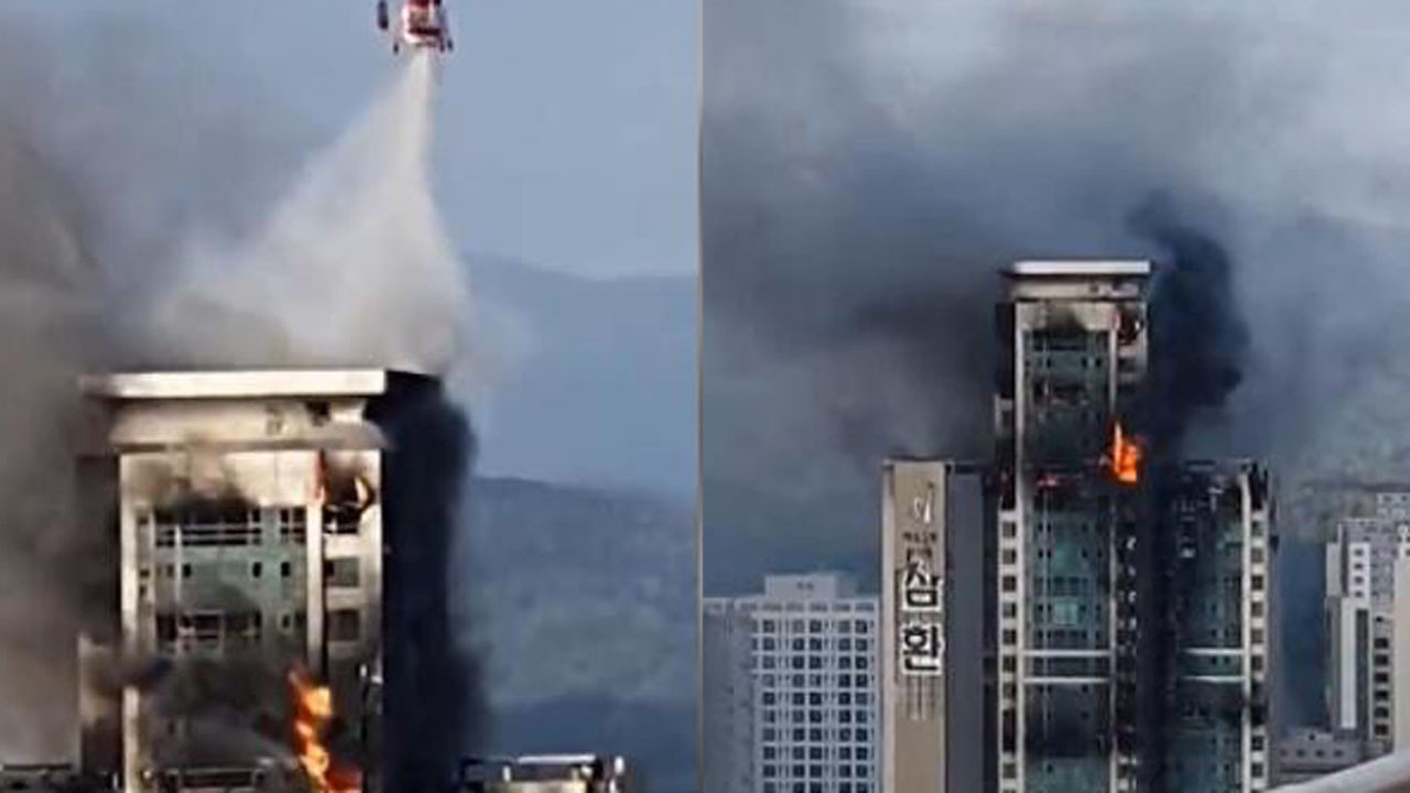 Güney Kore'de 33 katlı gökdelendeki yangında can kaybı yok!