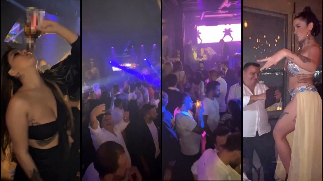 İstanbul'un göbeğinde yasağa rağmen dansözlü parti!