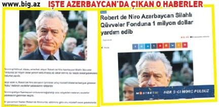 Robert De Niro Azerbaycan'a 1 milyon dolar bağışladı'