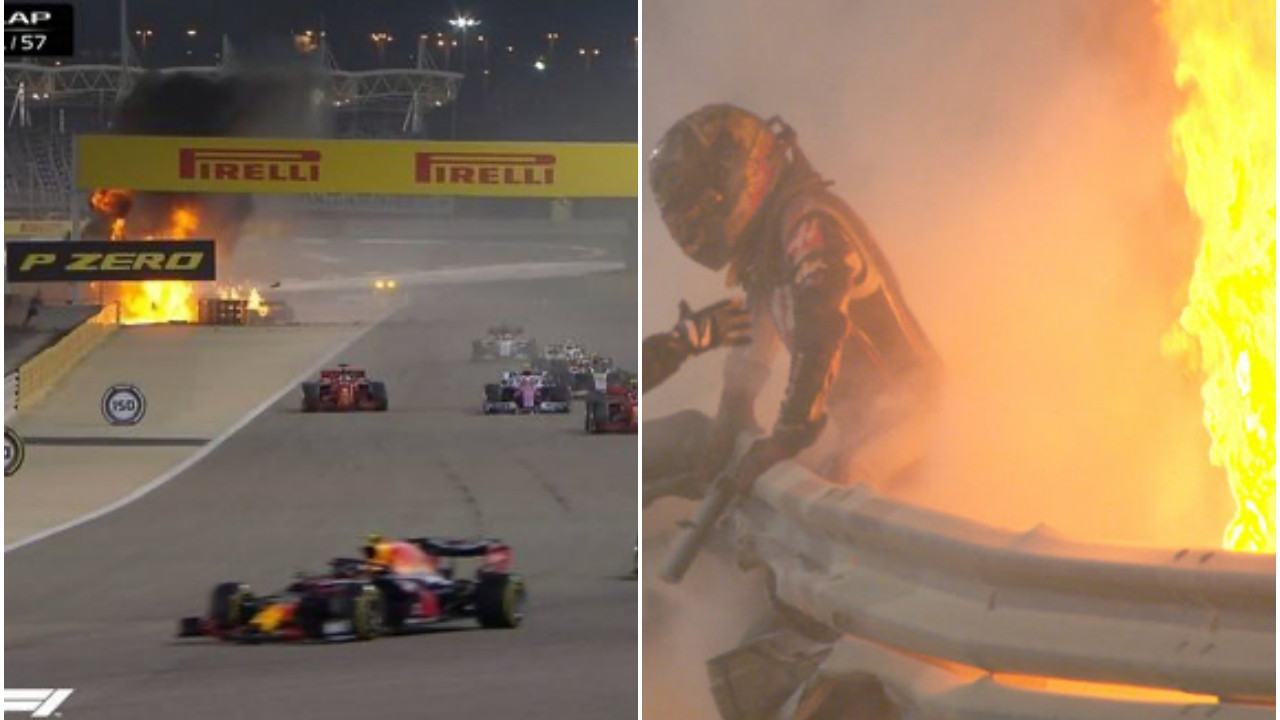 Romain Grosjean, korkunç kazadan sağ kurtuldu!