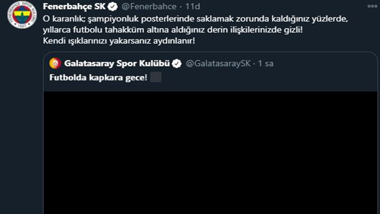 Twitter'da Fenerbahçe-Galatasaray gerilimi