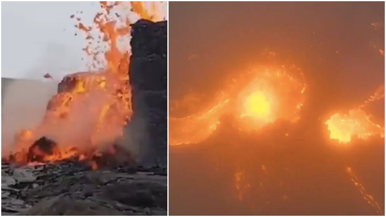 6 bin yıldır suskun olan yanardağ lav püskürtmeye başladı