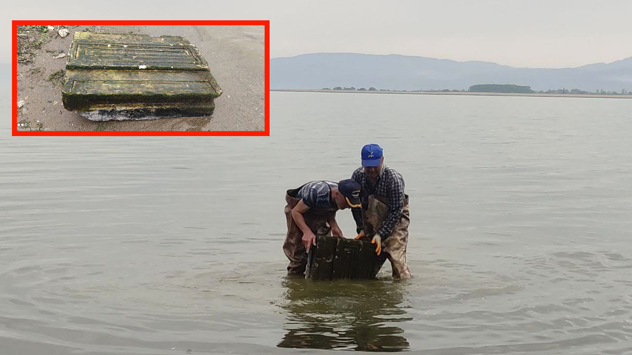 İznik Gölü'nde ağlara takılan cisim balıkçıları şoke etti