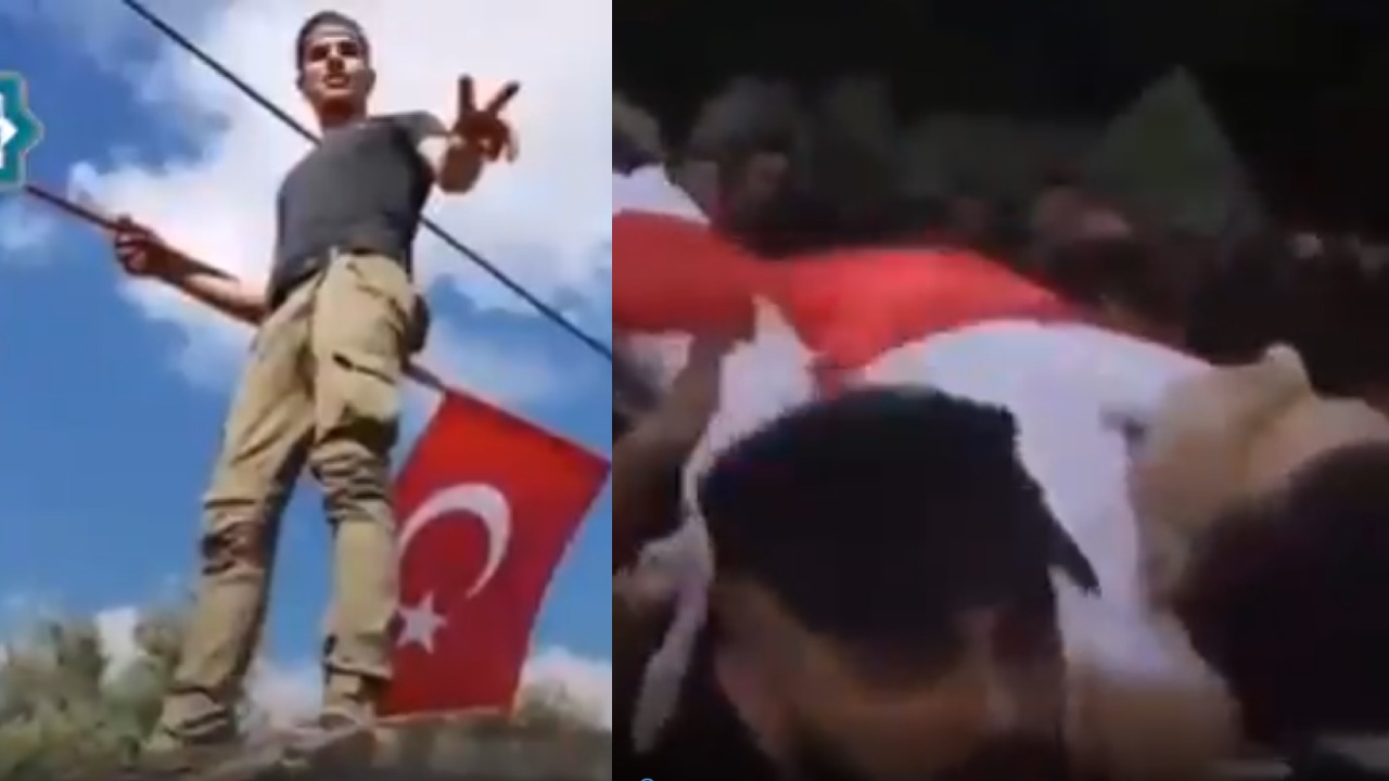 Filistinli şehidin naaşı Türk bayrağı ile örtüldü