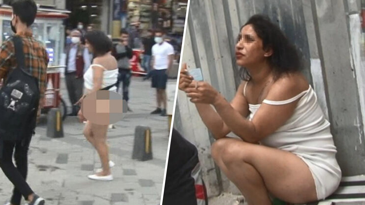 Taksim Meydanı'nda gözaltına alınmak istemeyen Faslı kadın turist soyundu!