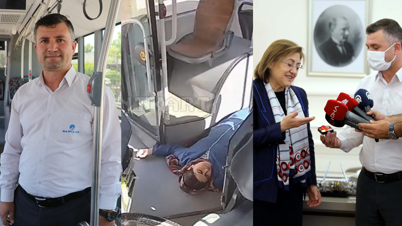 Gaziantep'te hayat kurtaran otobüs şoförüne ödül