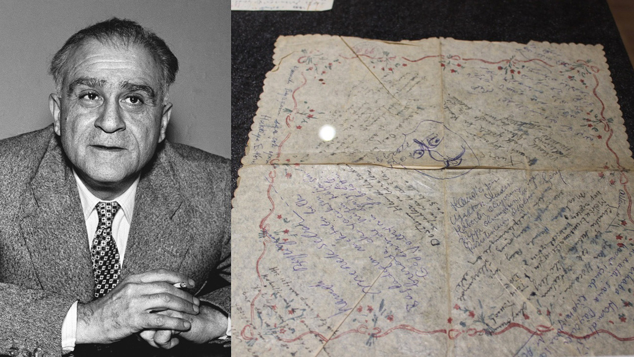 Ahmet Hamdi Tanpınar’ın yazılı peçetesi ve senaryo planı ilk kez sergilendi