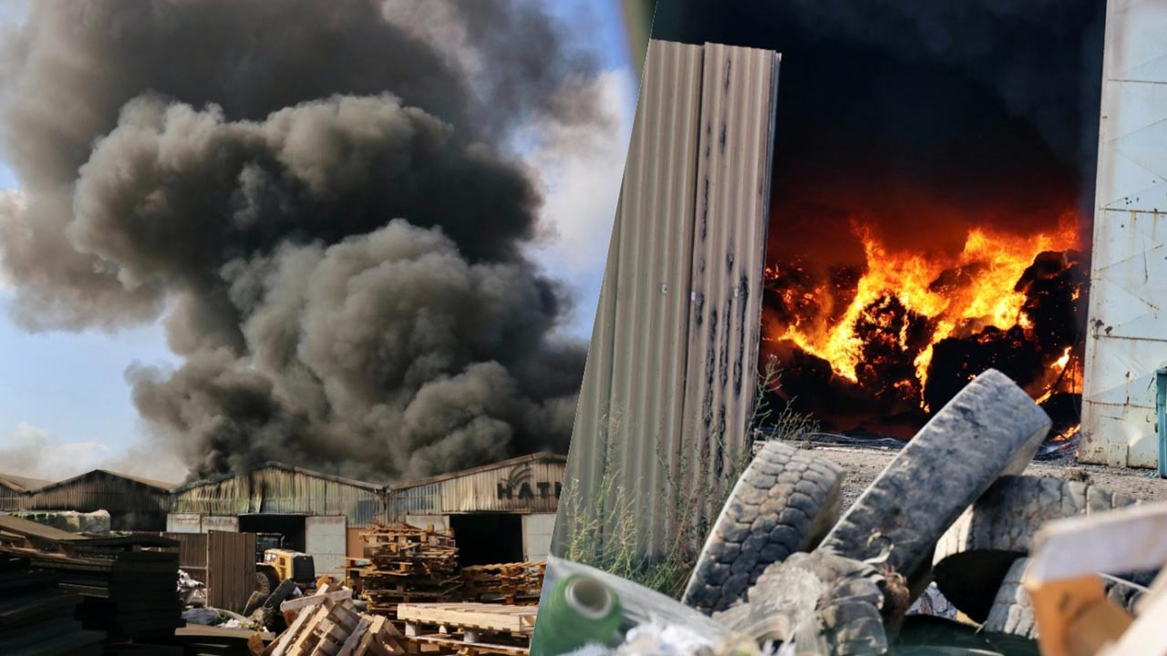 Osmaniye'de fabrika deposunda yangın