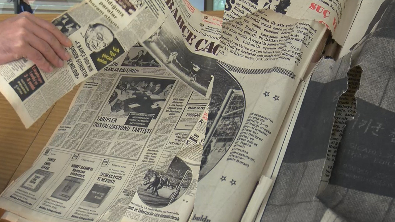 Atatürk Kitaplığı'ndaki 190 yıllık tarihi gazete nüshalarına jiletli tahribat