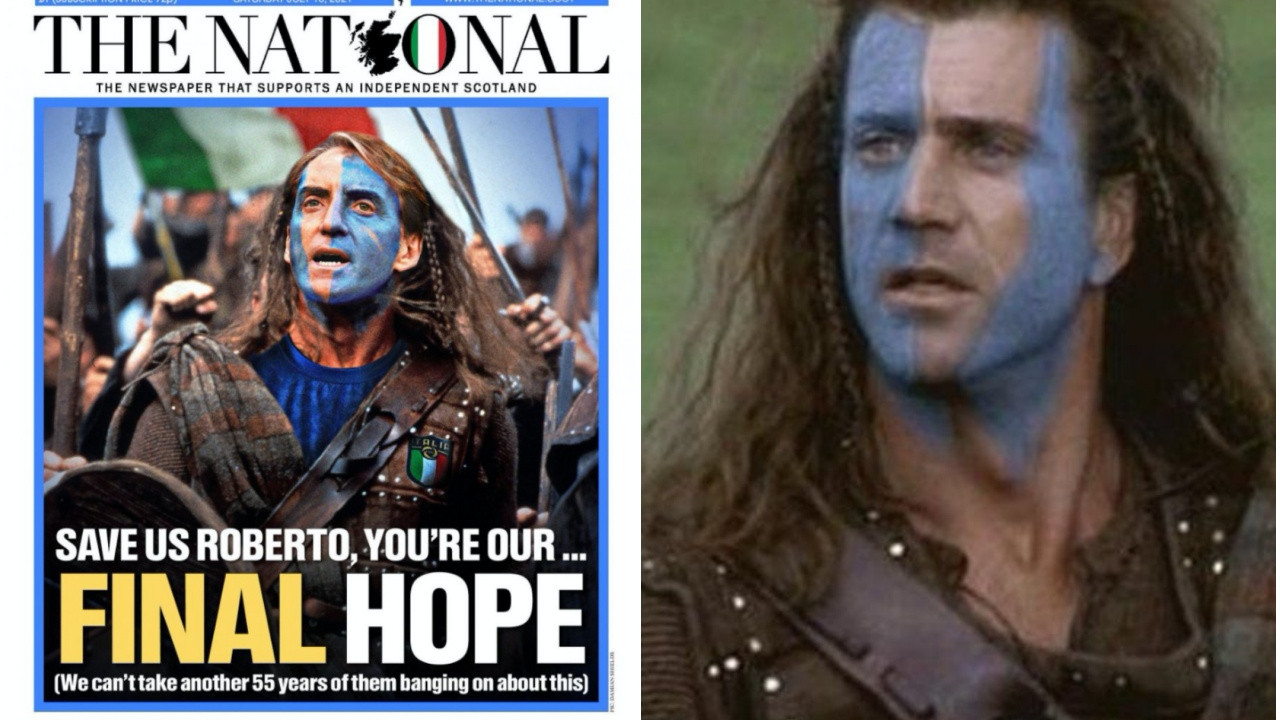 İskoç gazetesinden halk kahramanı William Wallace göndermeli İtalya desteği