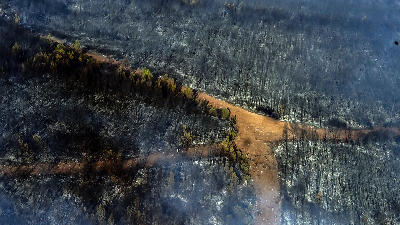 Bodrum, Milas ve Marmaris havadan böyle görüntülendi: İşte yangın sonrası geriye kalanlar...