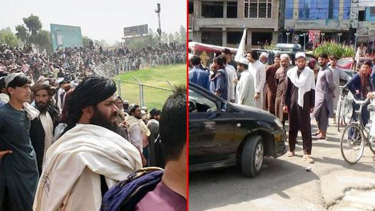 Taliban, dört komutanı binlerce insanın önünde idam etti!