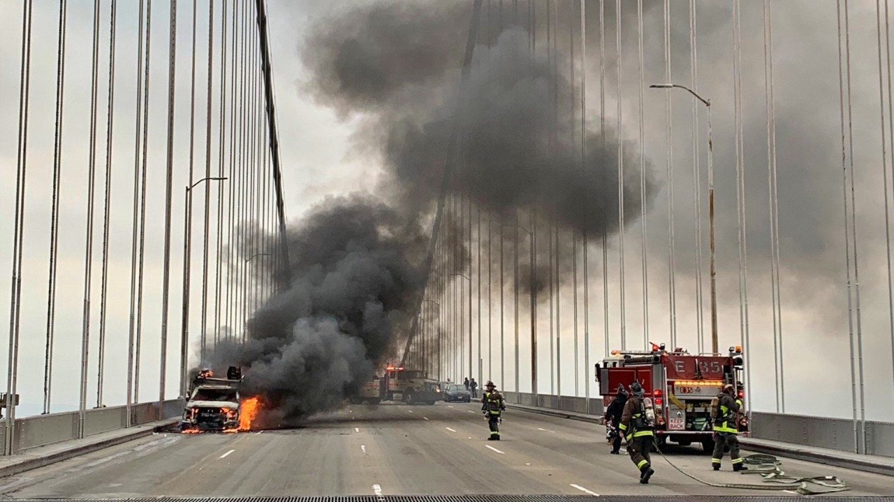 San Fransisco'daki Körfez Köprüsü'nde panik!