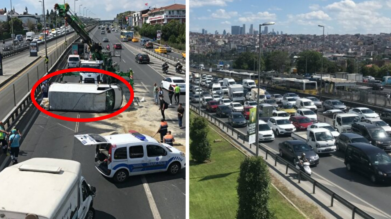 İstanbul'da trafiği kilitleyen olay: Otomobili bırakıp kaçtılar!