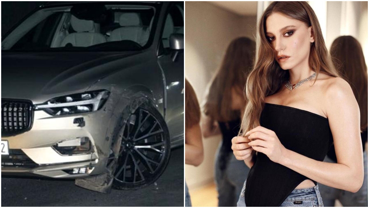 Serenay Sarıkaya'ya büyük şok! Şoförü aracıyla kaza yaptı! Minibüs ile çarpıştı!