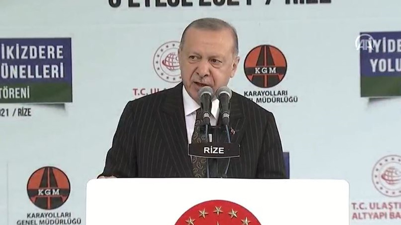 Erdoğan, İyidere-İkizdere Yolu açılışında konuştu: Ne kadar komünist varsa alıp buraya geliyorlar!