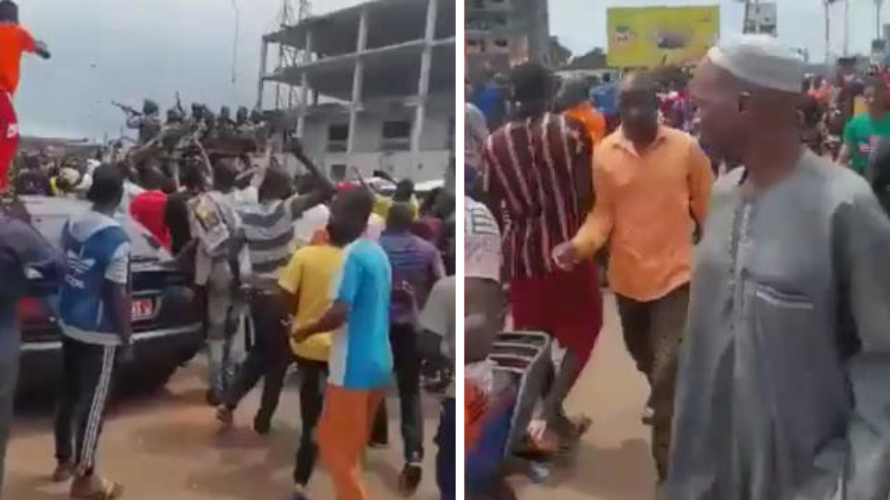 Gine'de darbe açıklamaları sonrası halk sokaklara döküldü!
