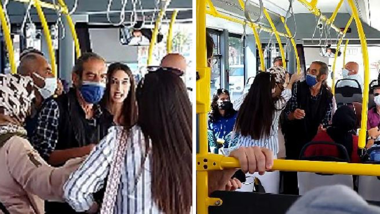 Halk otobüsünde iki kadın yumruk yumruğa kavga etti! O anlar kamerada...