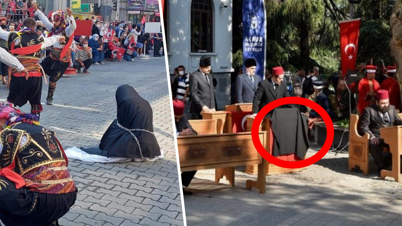 Türk kadınını zincire vuran sözde Atatürkçülere ders niteliğinde kurtuluş gösterisi!  ‘Pûşide-i Siyah’ detayı...