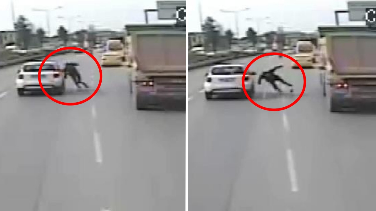 Otobanda korkunç kaza: Karşıdan karşıya geçmek isterken metrelerce savruldu!
