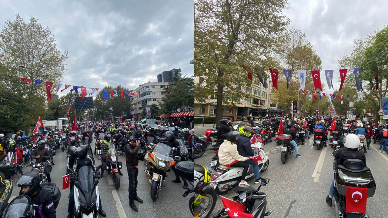 İstanbul'da motosiklet tutkunlarından 29 Ekim Cumhuriyet Bayramı korteji