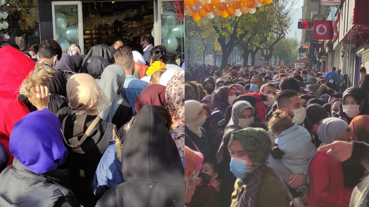 Bursa'da mağaza açılışında izdiham yaşandı, kalabalığı polis dağıttı