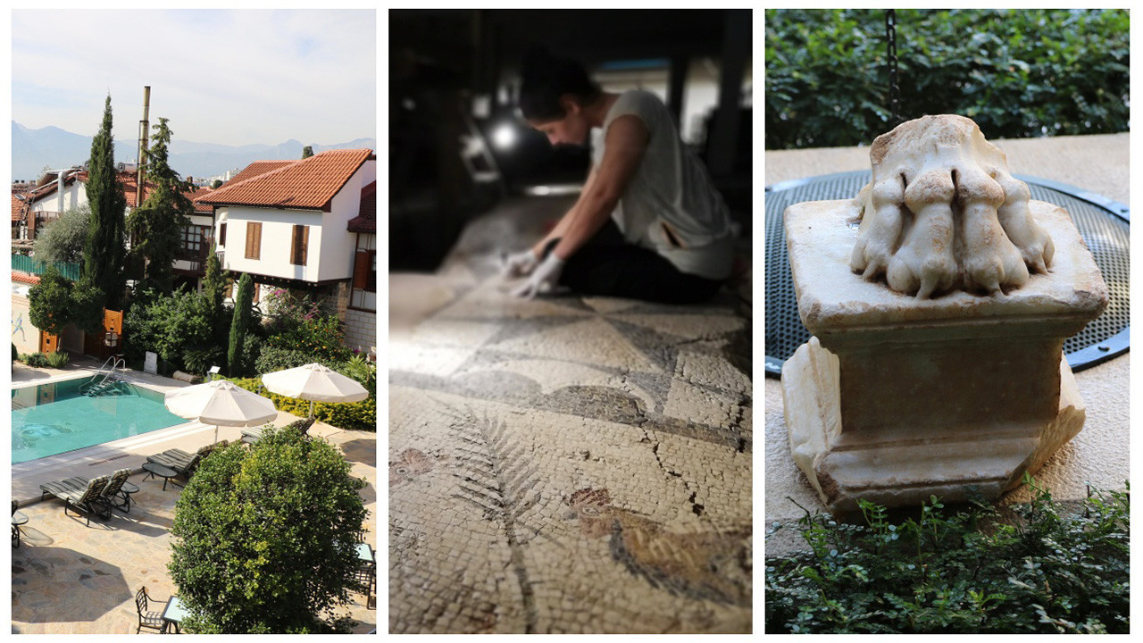 Antalya Kaleiçi’ndeki otelin altından 2 bin yıllık tarih çıktı