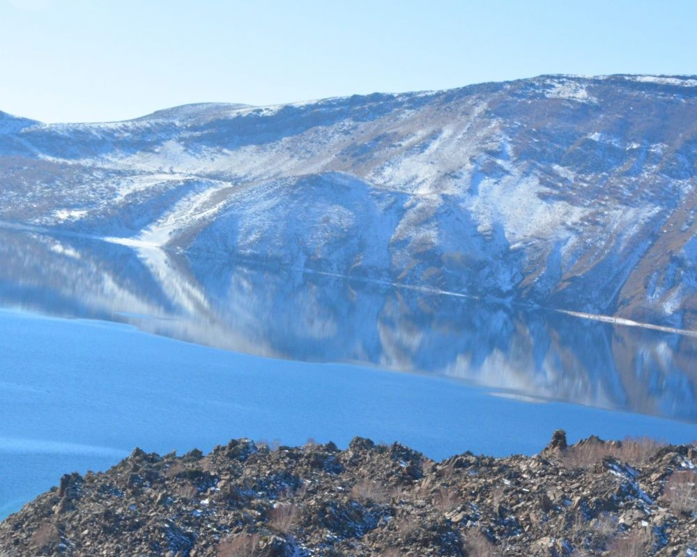 Dünyanın ikinci büyük krateri Nemrut Krater Gölü'ndeki kar manzarası görenleri büyülüyor - Sayfa 3