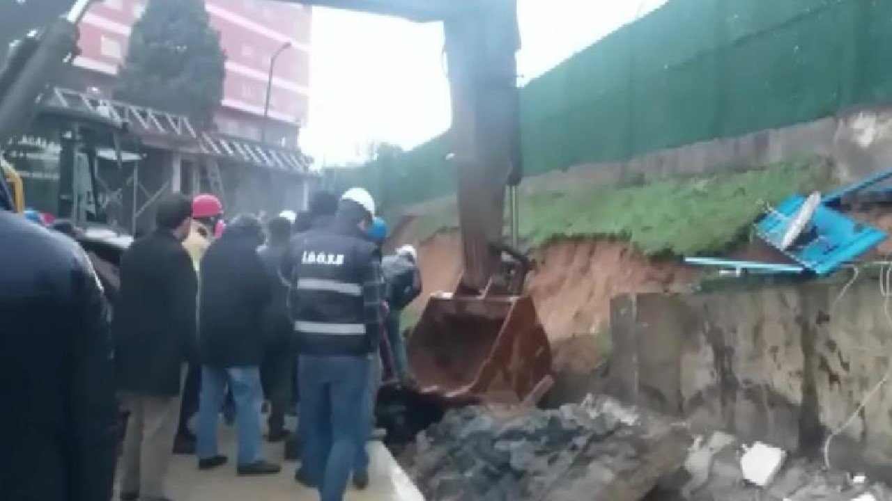 Tuzla'da inşaatın istinat duvarı çöktü; bir işçi duvarın altında kaldı