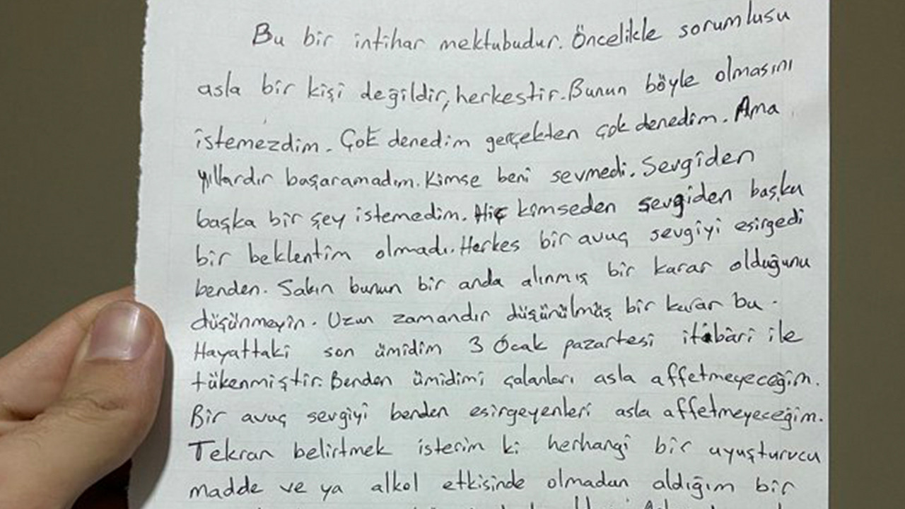 İzmir'de sevgisizlikten canına kıyan gencin intihar mektubu! Yunus Gezer kimdir?
