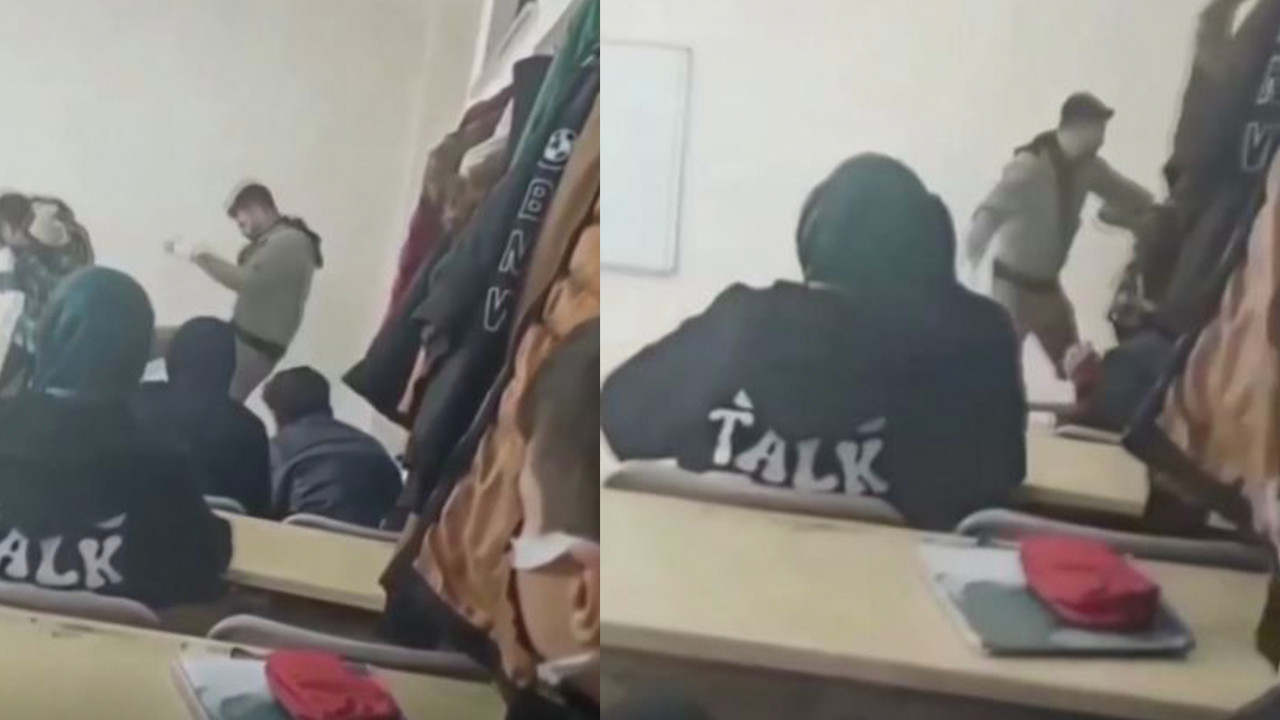 Lise öğrencisinin öğretmeninden yediği feci dayak kamerada: Valilik soruşturma başlattı