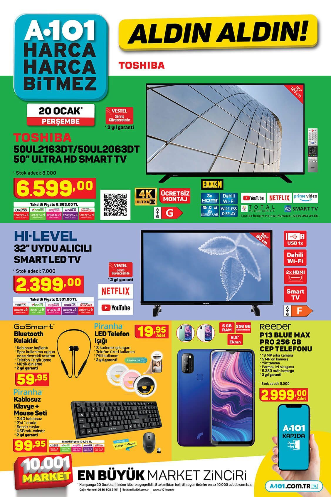 A101 20 Ocak 2022 aktüel ürünler kataloğu Perşembe fiyat listesi - Sayfa 1