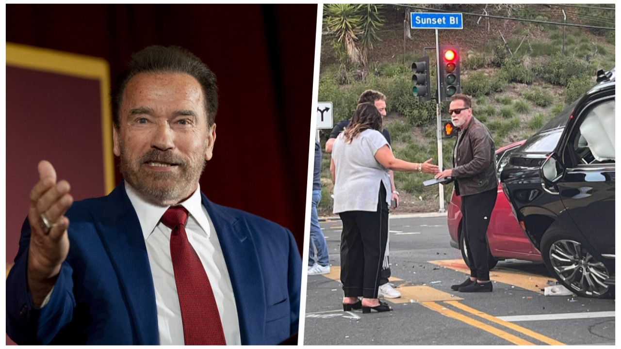 Ünlü oyuncu Arnold Schwarzenegger trafik kazası geçirdi! 4 araç birbirine girdi