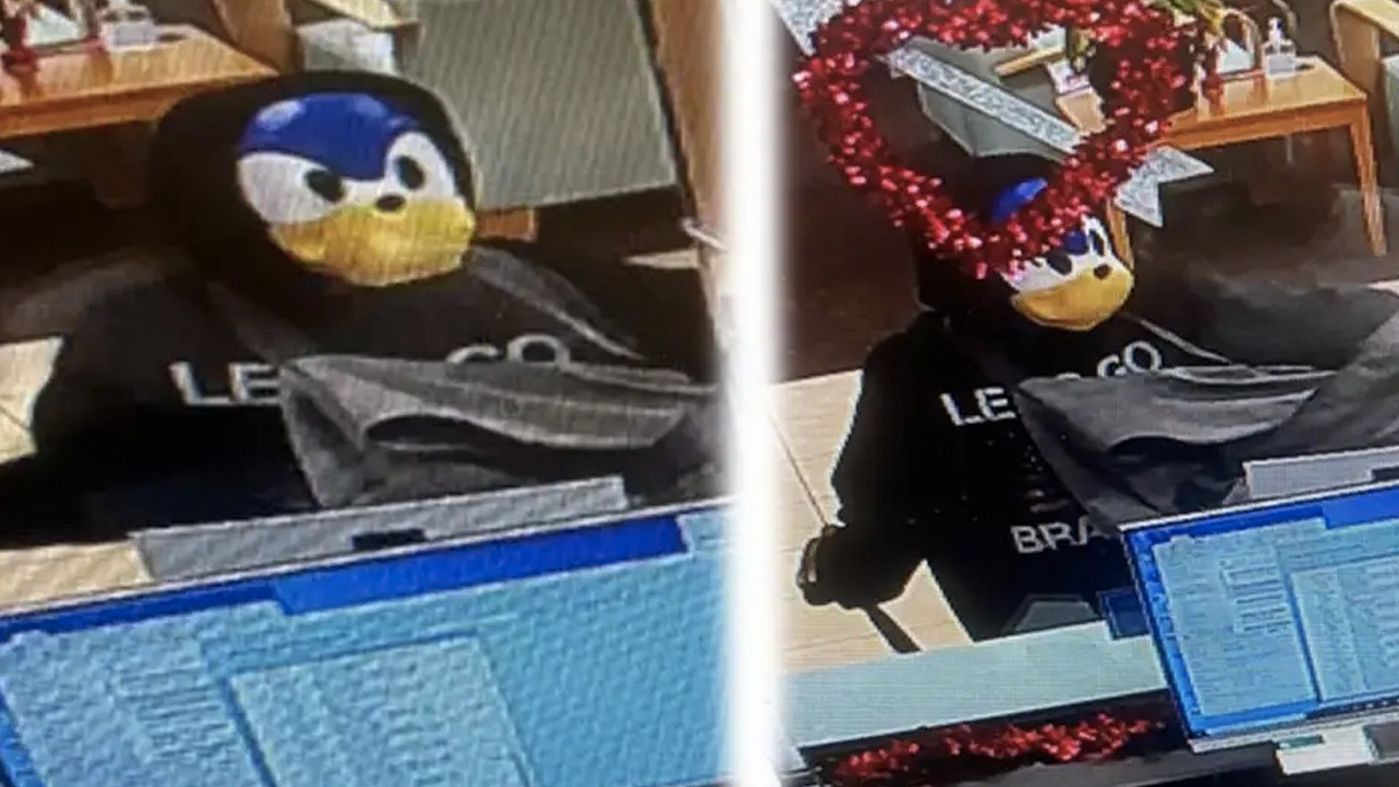 Sonic maskeli hırsız ortalığı birbirine kattı, hızla kaçtı