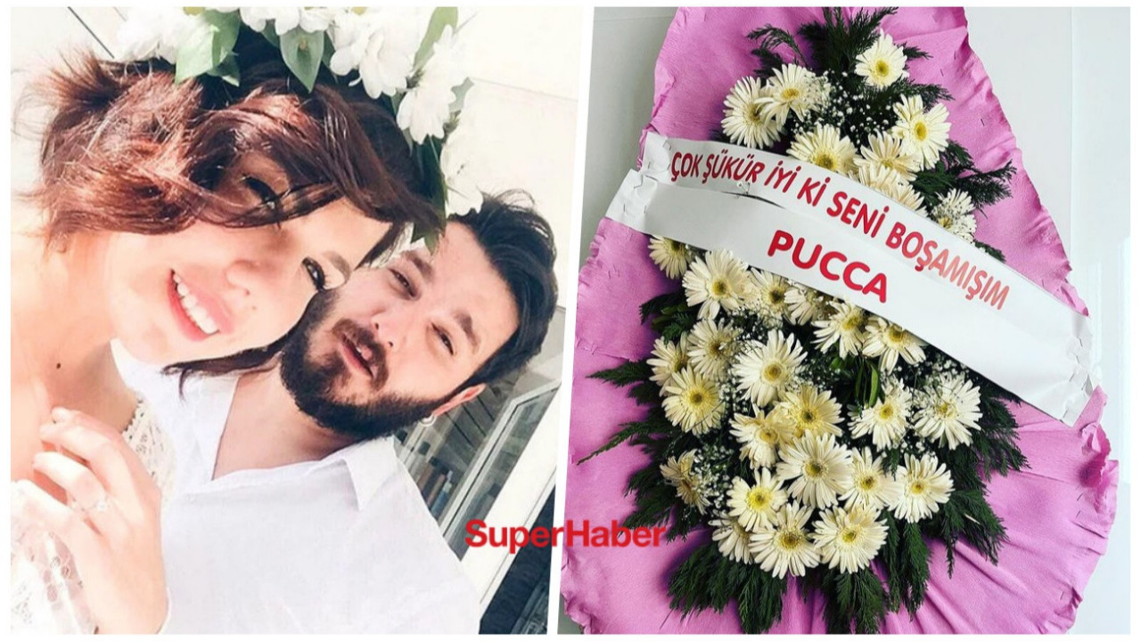Pucca boşandığı eşi Serhan Osman Karagöz'e Sevgililer Günü'nde 'iyi ki boşandım' yazılı çelenk gönderdi