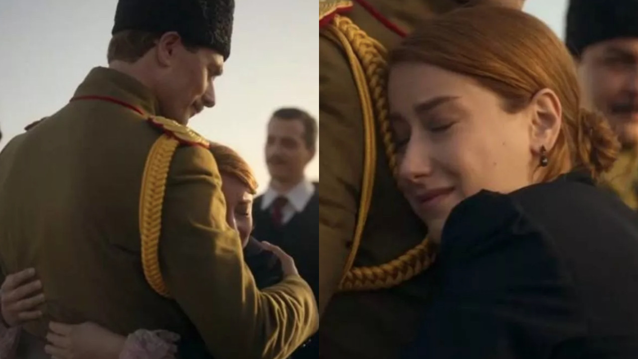 Pera Palas'ta Gece Yarısı dizisinde Hazal Kaya'nın Atatürk'e sarıldığı sahneler gündem oldu!
