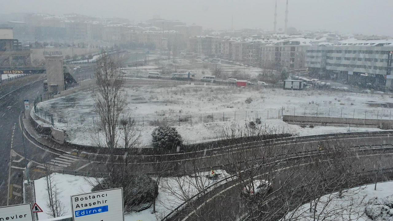 İstanbul'a beklenen kar geldi: Havadan böyle görüntülendi