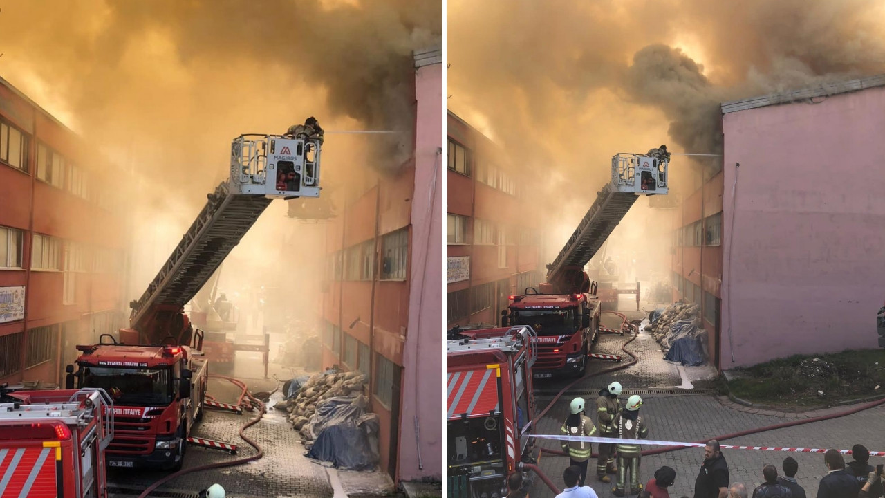 Başakşehir'de korkutan yangın: Doğalgaz borularının üretildiği iş yeri alevlere teslim oldu!